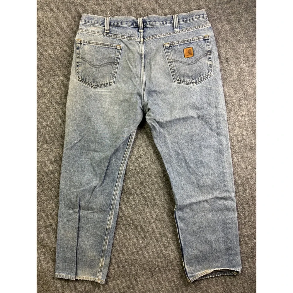 Carhartt Jeans Mens 36x30 Light‎ Blue Relaxed Fit Straight Leg Workwear Denim